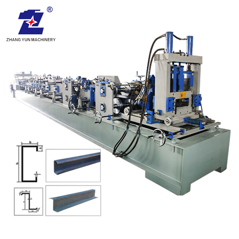 Jiangsu High Standard Customized CZ Purlin Cold Roll Forming Machine mit Stanzmaschine